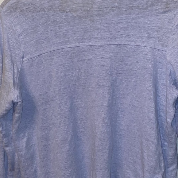 Women's Tahari Light Blue 100% Linen Button Down Collared Shirt - Picture 10 of 10